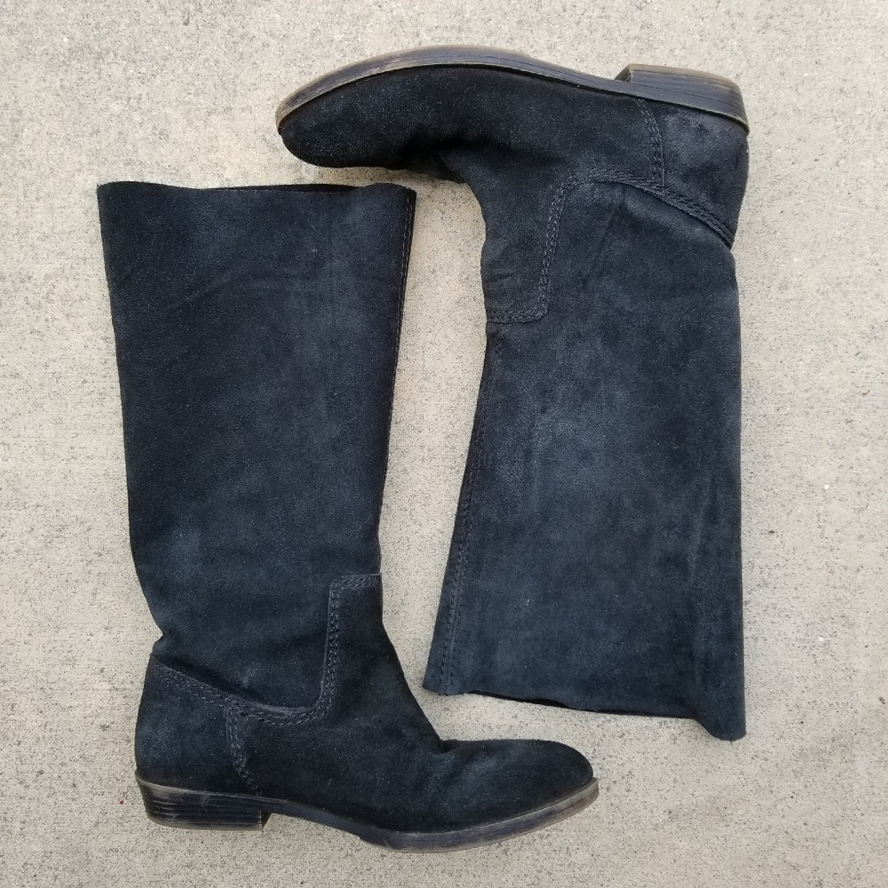 Nine West Frollic black suede leather boots sz 5